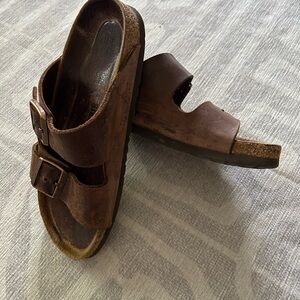 Women’s Birkenstock Brown Double Buckle Slide Sandals 🎉FINAL LOW🎉
